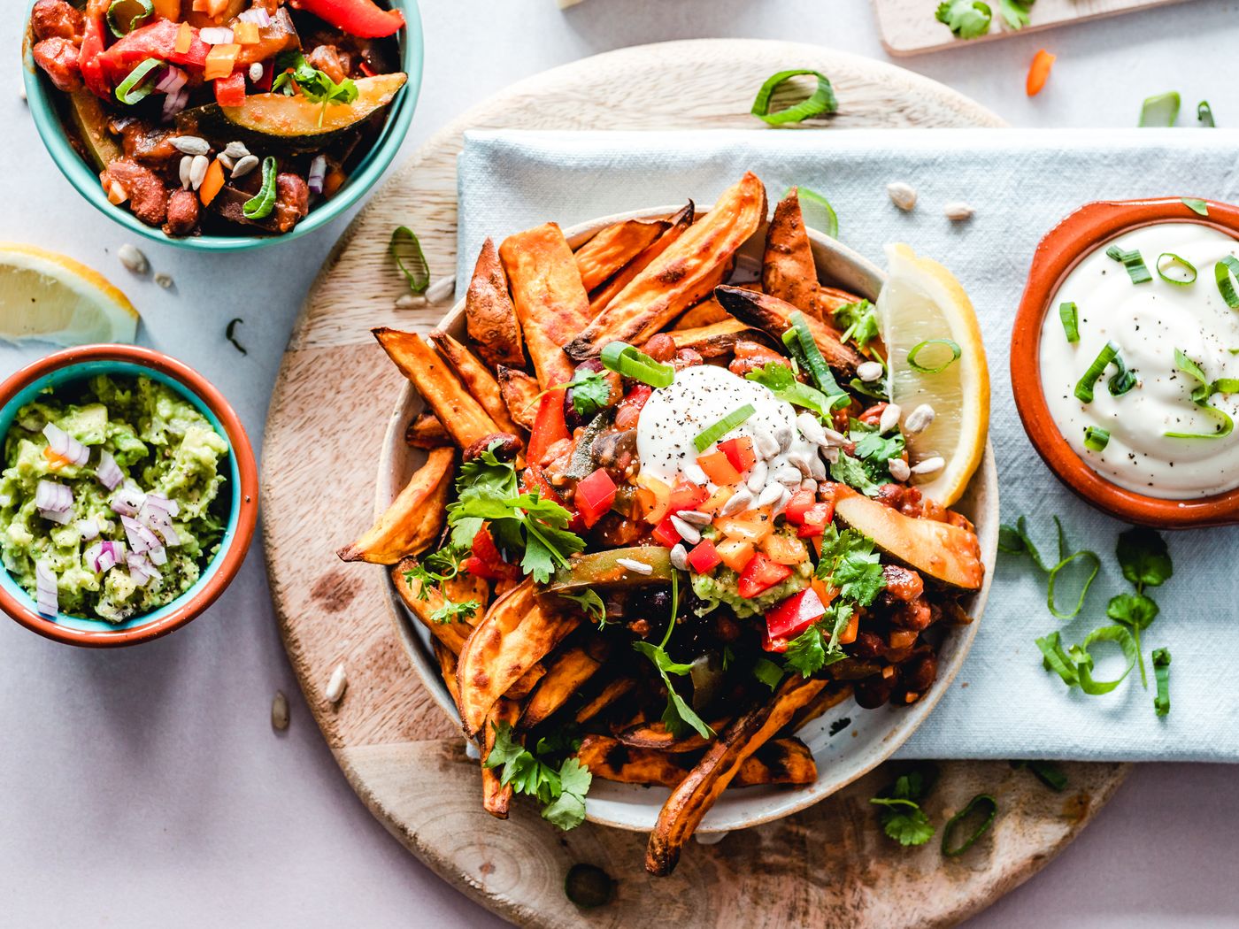 A colorful roasted vegetable meal